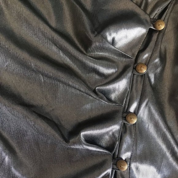 Paradox Chemise Montreal Metallic Silver Wrap Top Size Medium Vintage - Picture 4 of 10